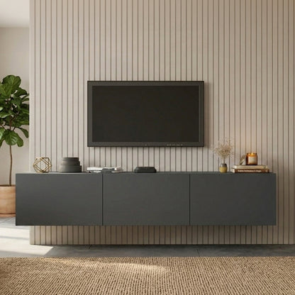 Έπιπλο Τηλεόρασης Επιτοίχιο Felita Ανθρακί 150x31,4x30