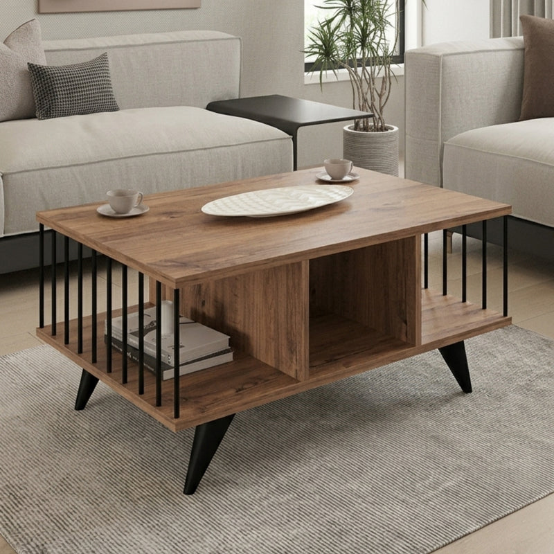 Τραπέζι Σαλονιού Pena Sonoma με Μαύρο 90x60x39,5