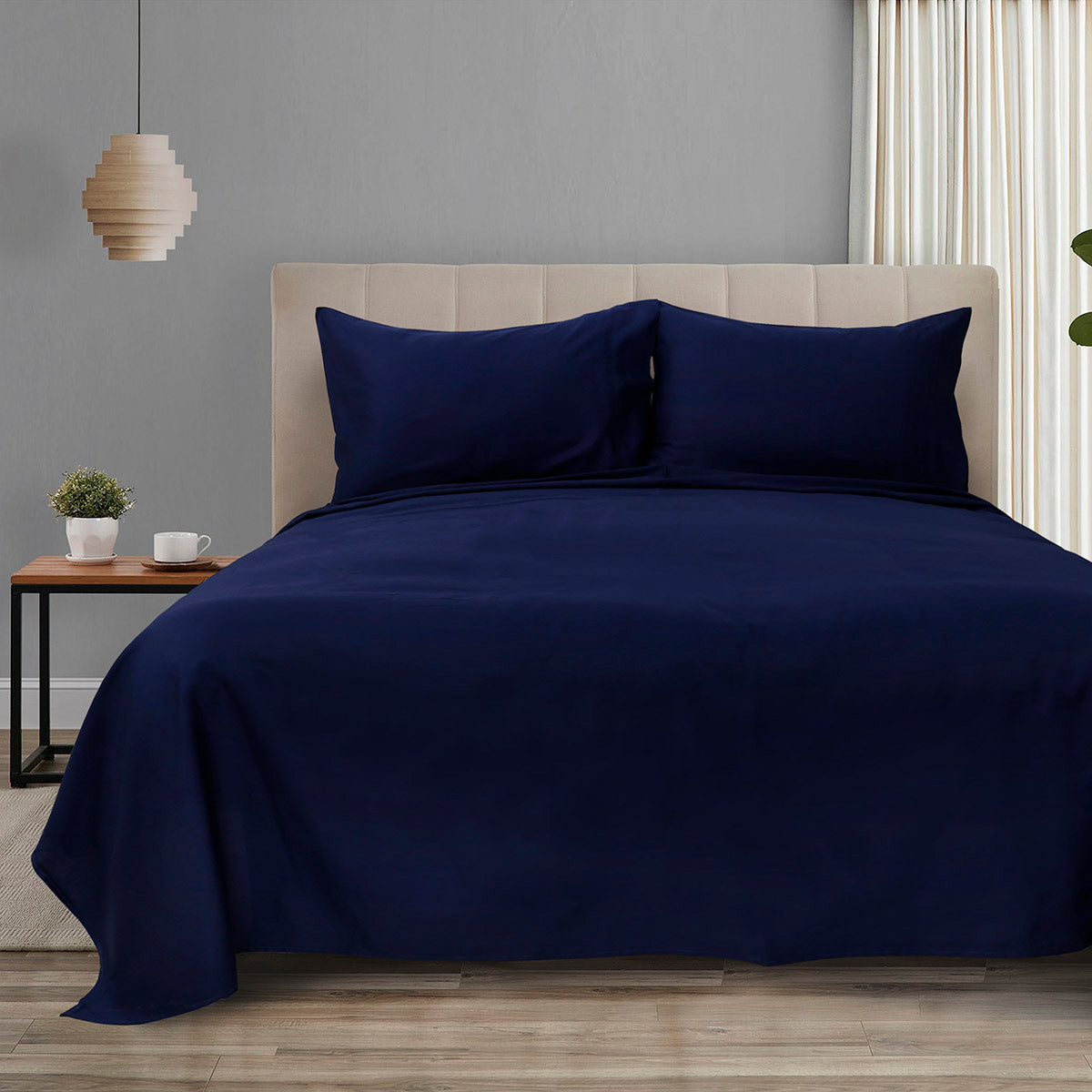 Σετ Σεντόνια Υπέρδιπλα με Λάστιχο 4 Seasons Art 12000 240x270εκ Μπλε