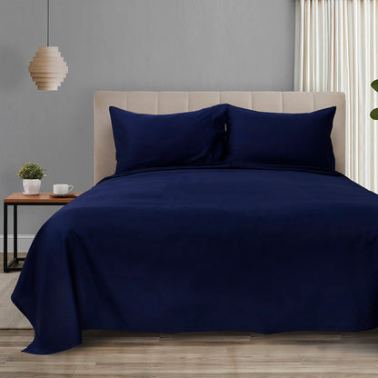 Σετ Σεντόνια Υπέρδιπλα με Λάστιχο 4 Seasons Art 12000 240x270εκ Μπλε