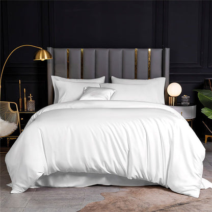 Σετ Παπλωματοθήκη Υπέρδιπλη Bamboo 300tc Art 12050 White Pleasure 240x260εκ Λευκό