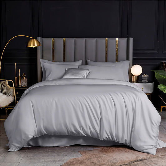 Σετ Παπλωματοθήκη Υπέρδιπλη Bamboo 300tc Art 12051 Silver Fantasy 240x260εκ Γκρι