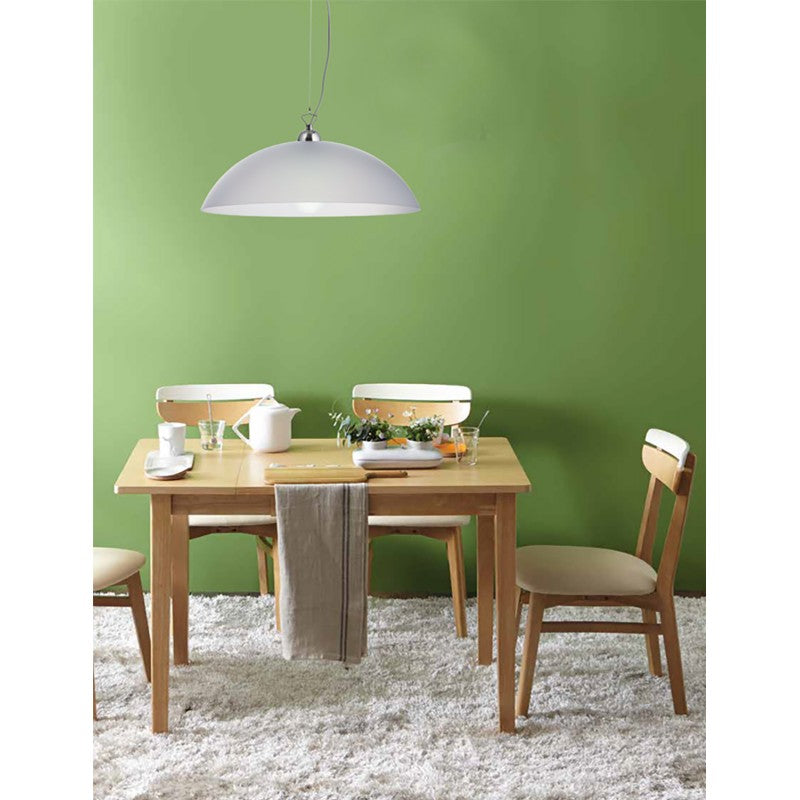 Φωτιστικό Μονόφωτο Plexiglass Λευκό Σατινέ Ε27 Φ40εκ