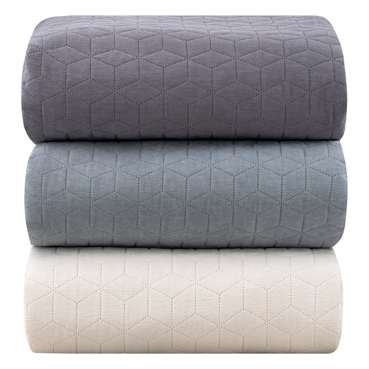 Κουβερλί Υπέρδιπλο Trivial Art 12100 σε 3 Αποχρώσεις 230x260εκ Γκρι