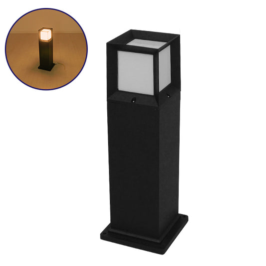 PALASO 12143 Φωτιστικό Κολωνάκι Κήπου με Ντουί 1 x E27 90° AC 220-240V Αδιάβροχο IP65 - Γκρι Ανθρακί - Μ15 x Π15 x Υ58cm
