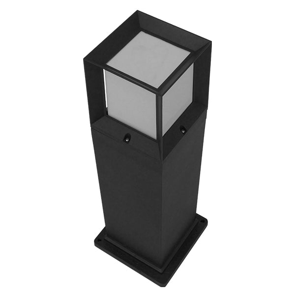 PALASO 12143 Φωτιστικό Κολωνάκι Κήπου με Ντουί 1 x E27 90° AC 220-240V Αδιάβροχο IP65 - Γκρι Ανθρακί - Μ15 x Π15 x Υ58cm