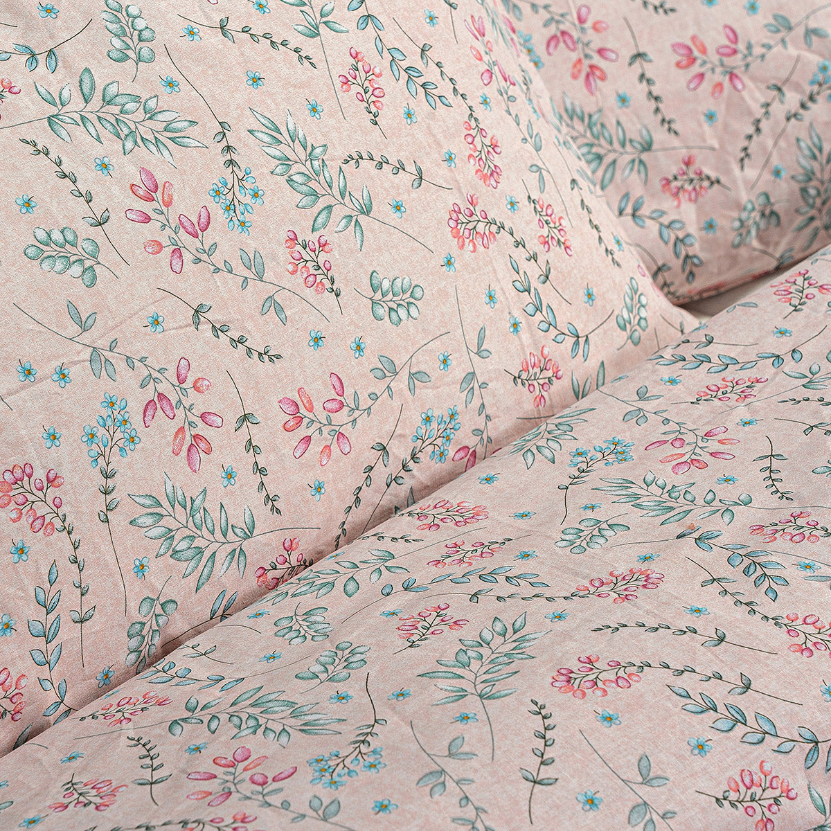 Σετ Σεντόνια Υπέρδιπλα με Λάστιχο Cousine Art 12180 165x200+30εκ Σομόν