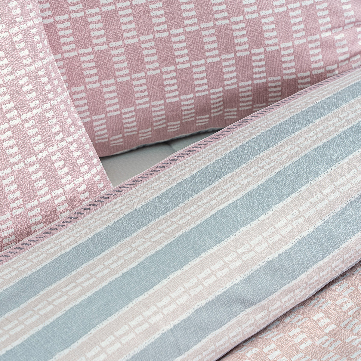 Σετ Σεντόνια Υπέρδιπλα με Λάστιχο Mnemba Art 12184 170x200+30εκ Ροζ