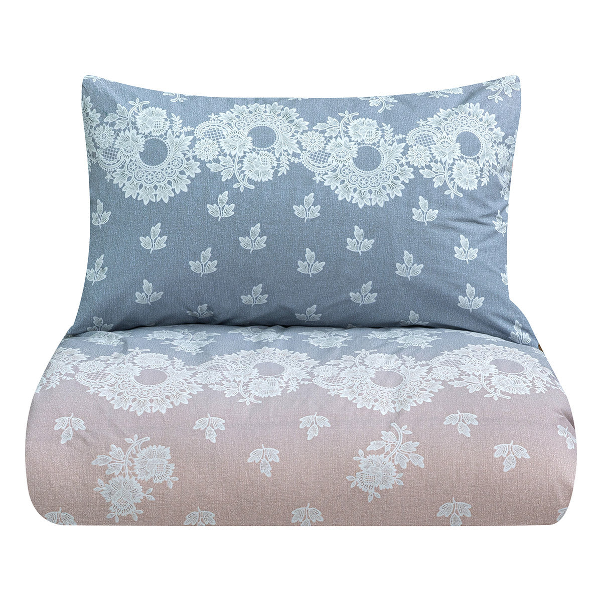 Σετ Κουβερλί Υπέρδιπλο Turtle Αrt 12187 220x240εκ Γκρι-Μπεζ