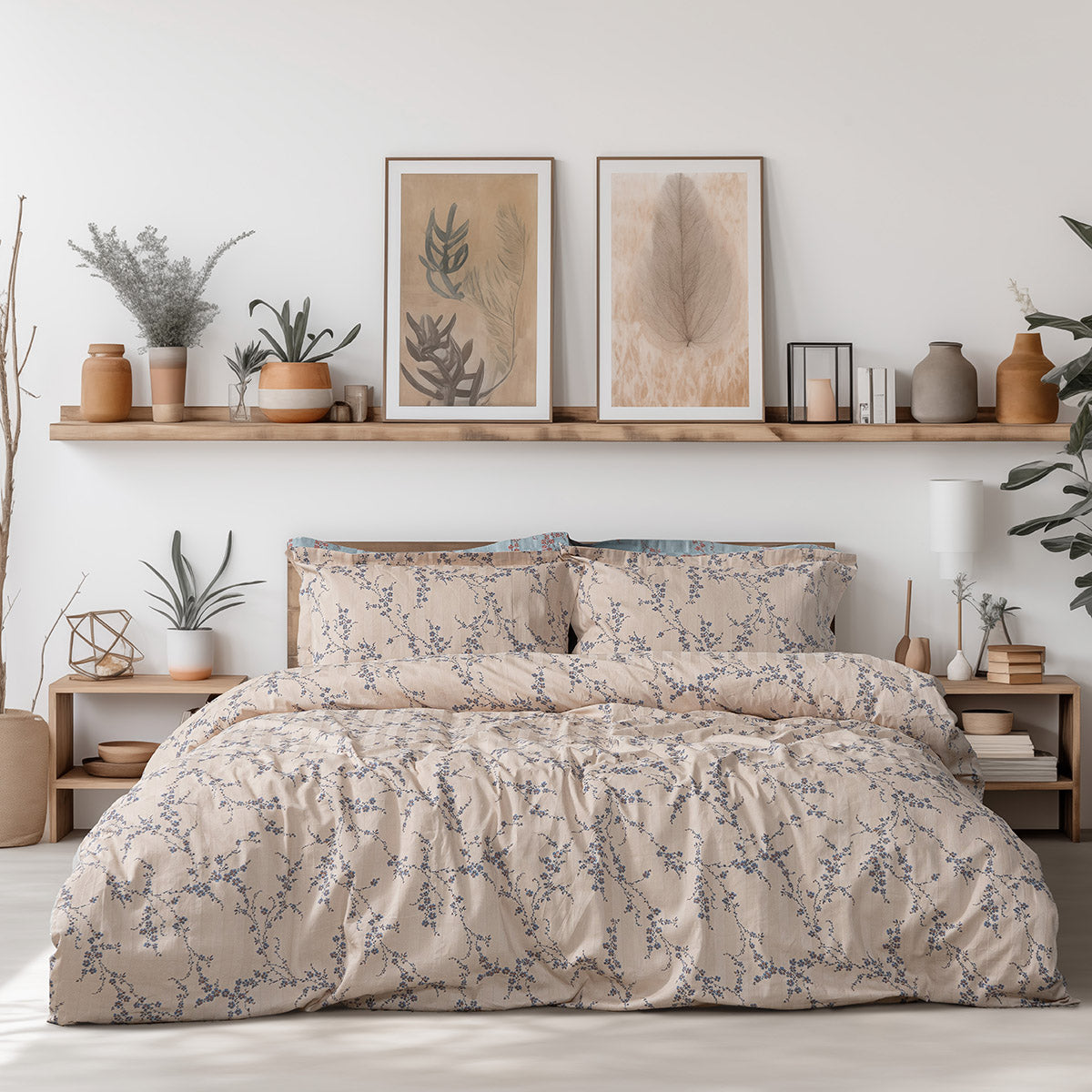 Σετ Σεντόνια Υπέρδιπλα με Λάστιχο Art 12210 Anastasia 100% Βαμβακοσατέν 300tc 170x200+30εκ Μπεζ