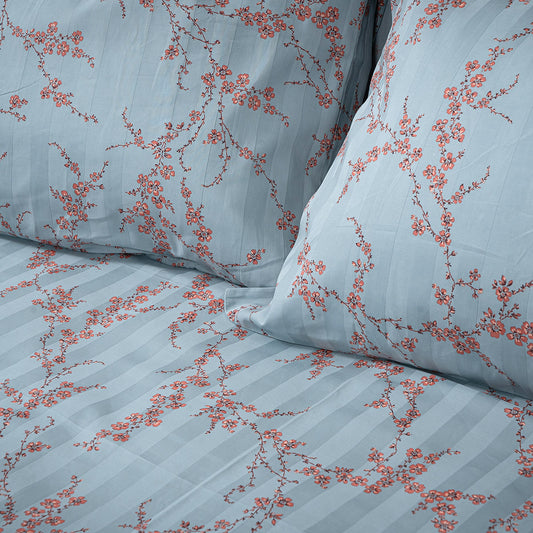 Σετ Σεντόνια Υπέρδιπλα Art 12211 Emerald 100% Βαμβακοσατέν 300tc 240x270εκ Σιέλ