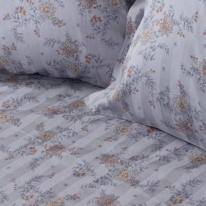 Σετ Κουβερλί Υπέρδιπλο Art 12212 Jasmine 100% Βαμβακοσατέν 300tc 220x240εκ Γκρι