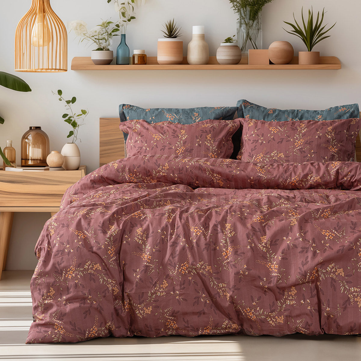 Σετ Κουβερλί Υπέρδιπλο Art 12216 Indra 100% Βαμβακοσατέν 300tc 220x240εκ Σάπιο Μήλο