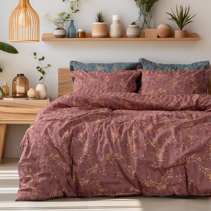 Σετ Κουβερλί Υπέρδιπλο Art 12216 Indra 100% Βαμβακοσατέν 300tc 220x240εκ Σάπιο Μήλο