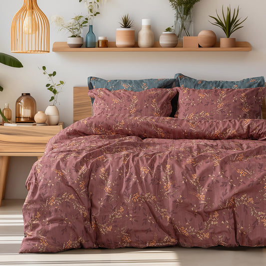 Σετ Πάπλωμα Υπέρδιπλο Art 12216 Indra 100% Βαμβακοσατέν 300tc 220x240εκ Σάπιο Μήλο