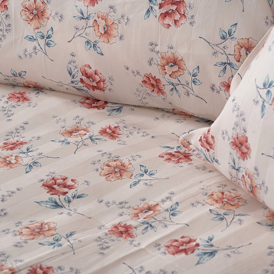 Σετ Σεντόνια Υπέρδιπλα Art 12218 Chloe 100% Βαμβακοσατέν 300tc 240x270εκ Μπεζ