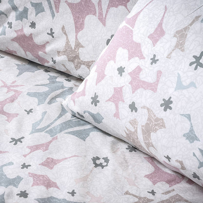 Σετ Σεντόνια Υπέρδιπλα Ninet Art 12252 230x260εκ Γκρι/Ροζ