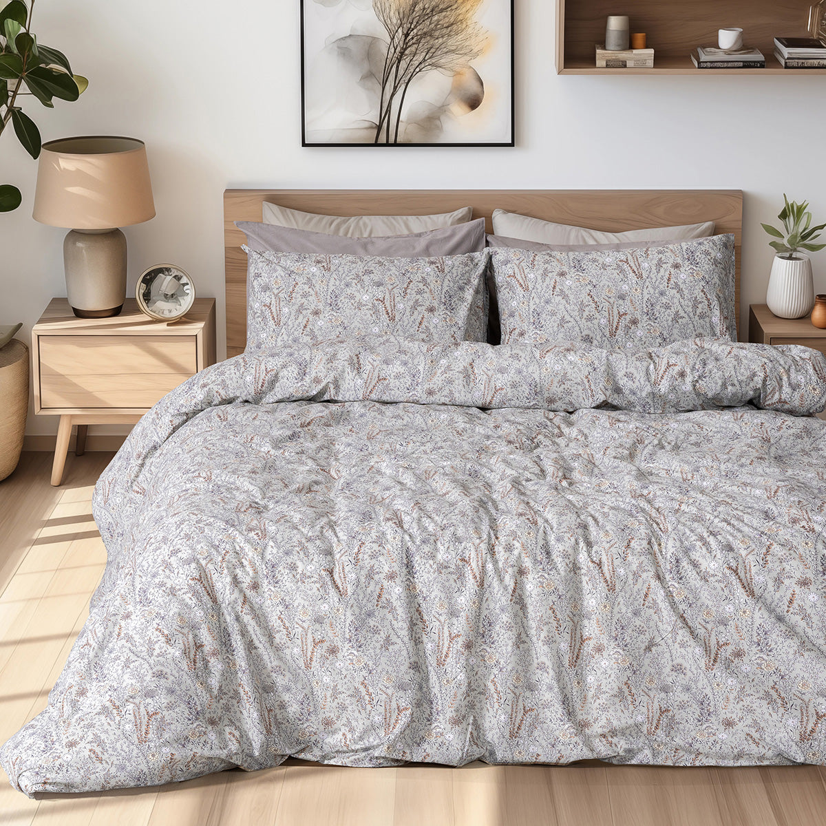 Σετ Σεντόνια Υπέρδιπλα με Λάστιχο Rene Art 12255 170x200+30εκ Μέντα