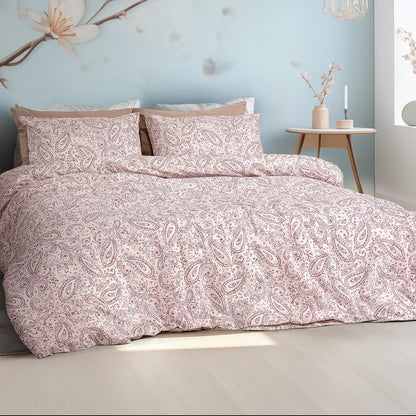 Σετ Σεντόνια Υπέρδιπλα με Λάστιχο Sylia Art 12256 170x200+30εκ Μπεζ