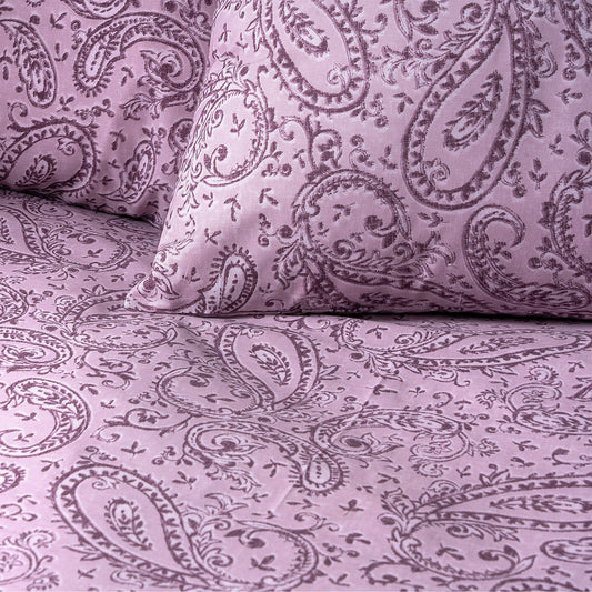 Σετ Σεντόνια Μονά με Λάστιχο Aelia Art 12257 100x200+30εκ Λιλά