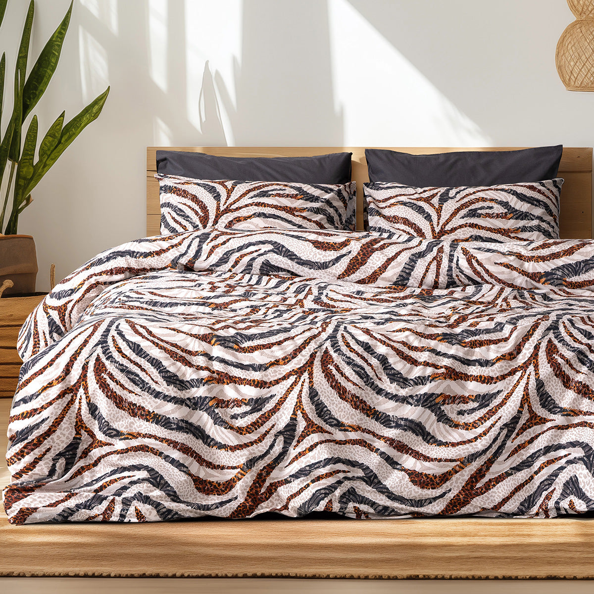 Σετ Σεντόνια Μονά με Λάστιχο Rea Art 12259 100x200+30εκ Ανθρακί