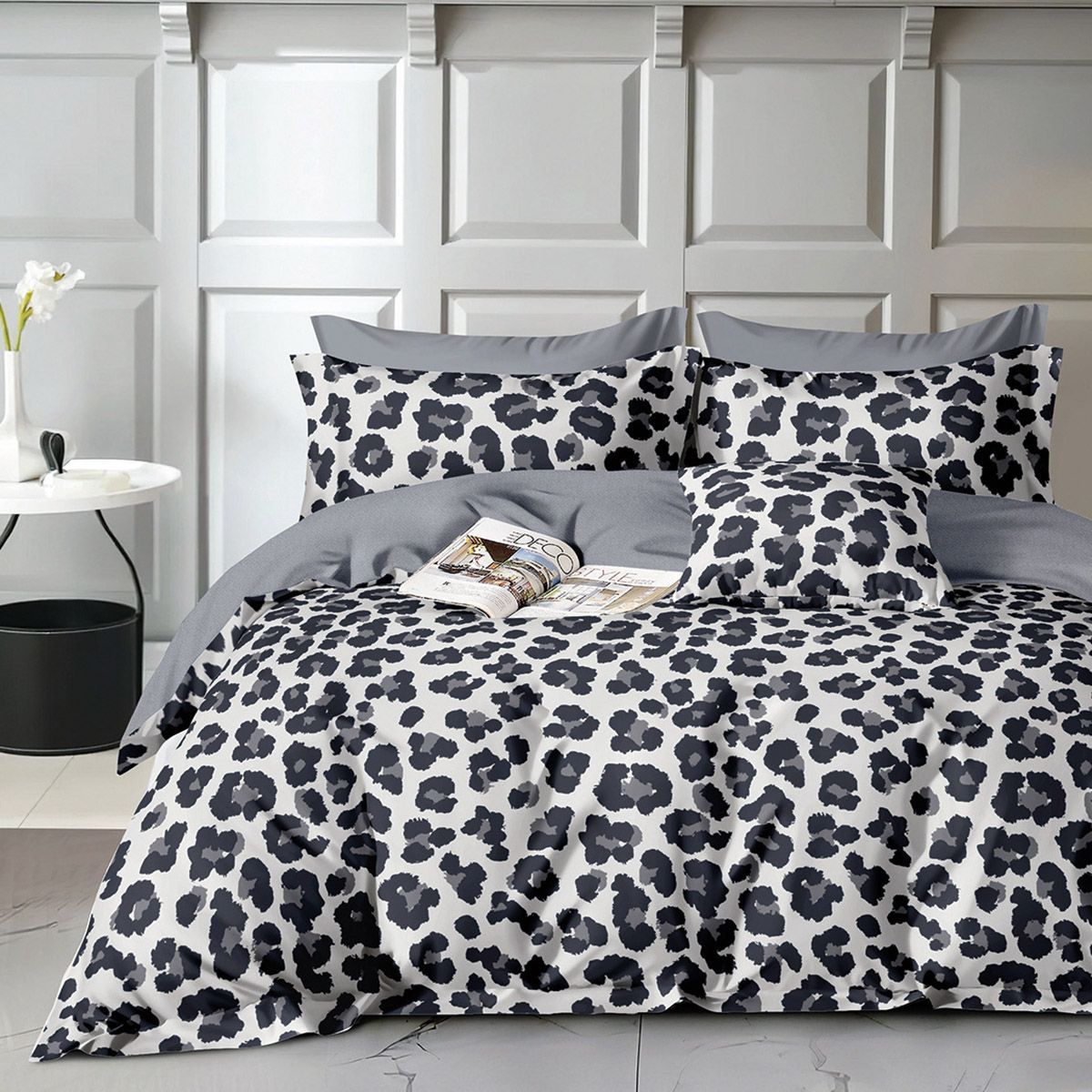 Σετ Σεντόνια Υπέρδιπλα με Λάστιχο Art 12272 Alice 165x200+30εκ Γκρι