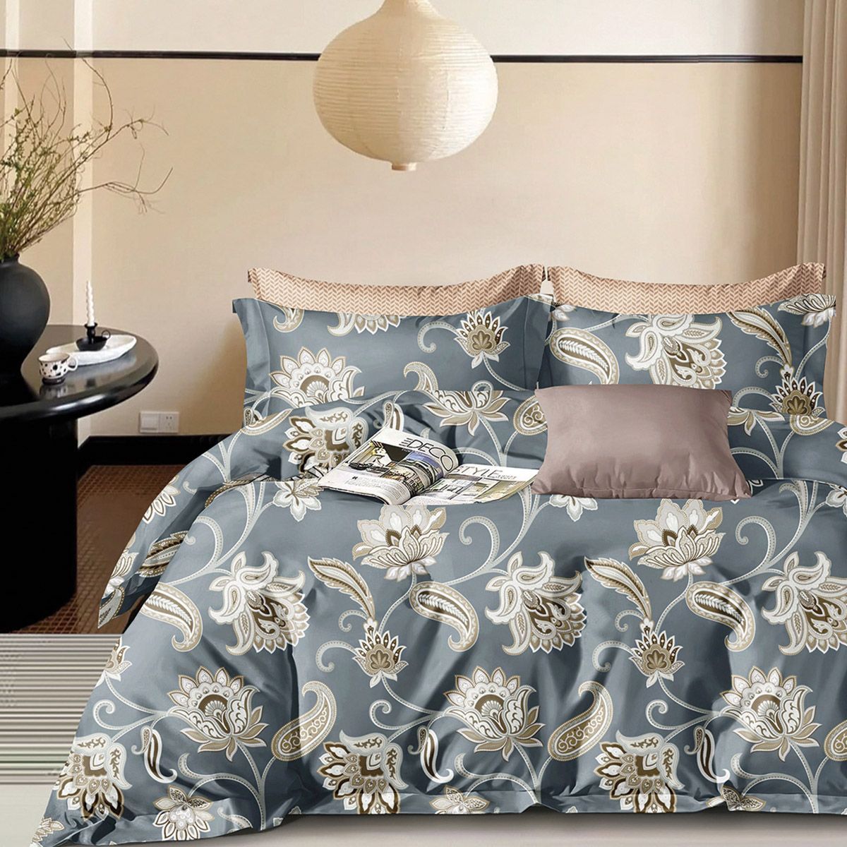 Σετ Παπλωματοθήκη Υπέρδιπλη Art 12279 Athina 230x250εκ Γκρι