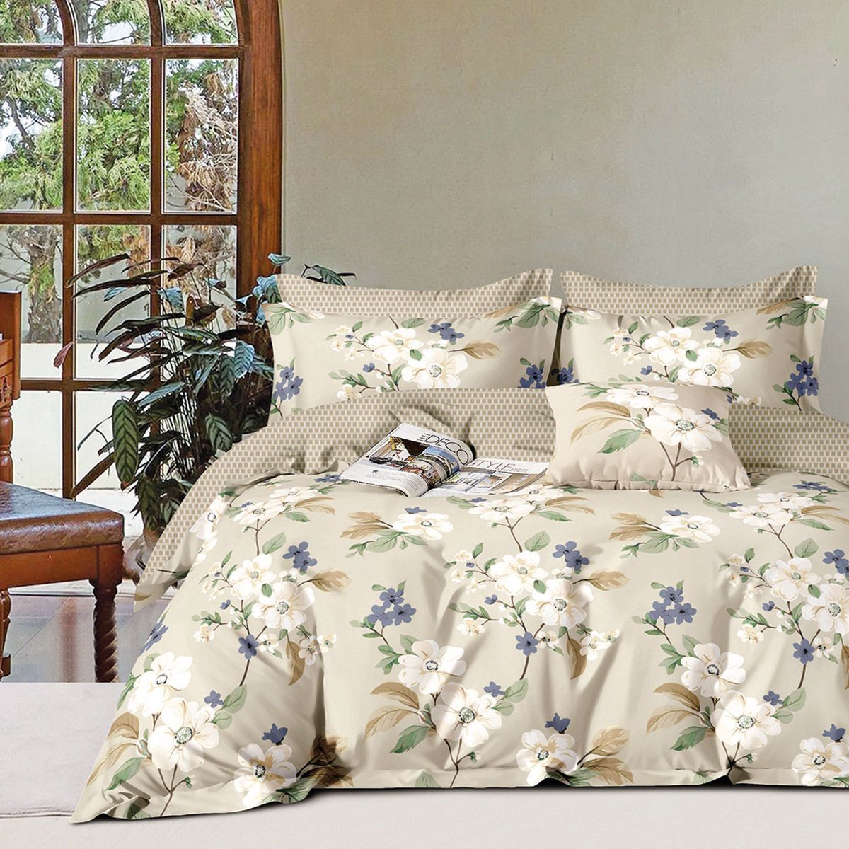 Σετ Παπλωματοθήκη Υπέρδιπλη Art 12281 Aria 230x250εκ Μπεζ