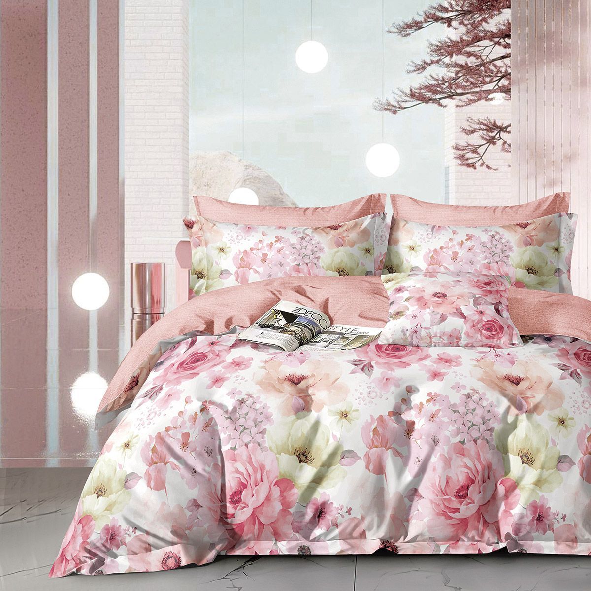 Σετ Κουβερλί Υπέρδιπλο Art 12283 Ayra 220x240εκ Ροζ