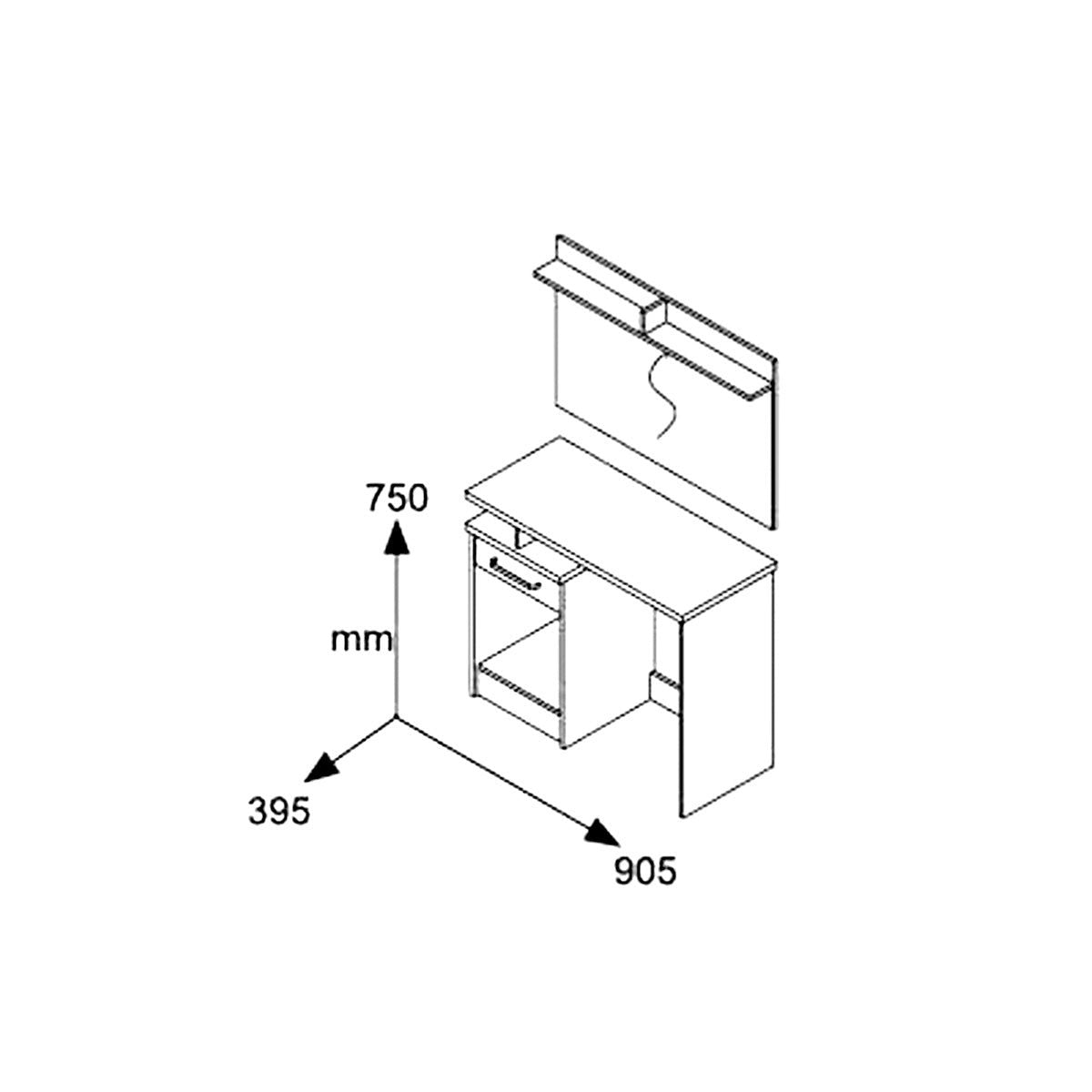 Κονσόλα Olympus με Καθρέπτη και Σκαμπό Χρώμα Wenge