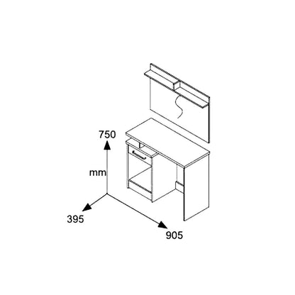 Κονσόλα Olympus με Καθρέπτη και Σκαμπό Χρώμα Wenge