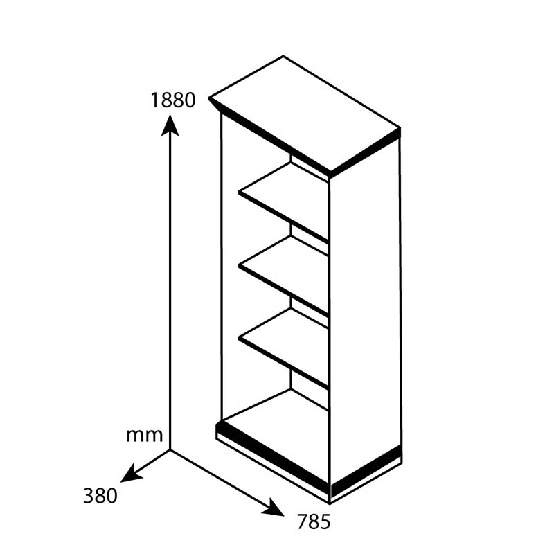 Βιτρίνα - Ντουλάπα Mozart με Τζάμι Χρώμα Καρυδί 78,5x38x188