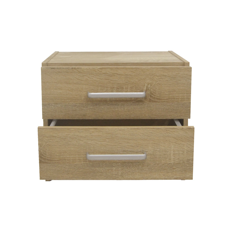 Κομοδίνο Olympus με 2 Συρτάρια σε Φυσική Απόχρωση 47.5x40.5x40.5