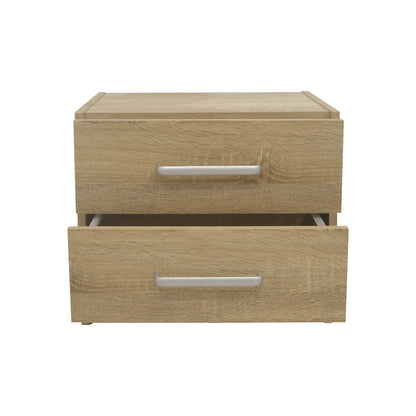 Κομοδίνο Olympus με 2 Συρτάρια σε Φυσική Απόχρωση 47.5x40.5x40.5