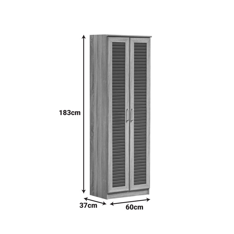 Παπουτσοθήκη-Ντουλάπα Sante 21 Ζεύγων σε Sonoma-Ανθρακί Απόχρωση 60x37x183