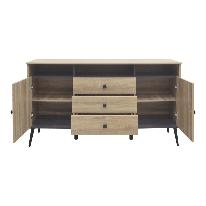 Μπουφές Zezan σε Sonoma-Ανθρακί Απόχρωση 140.5x41.5x80