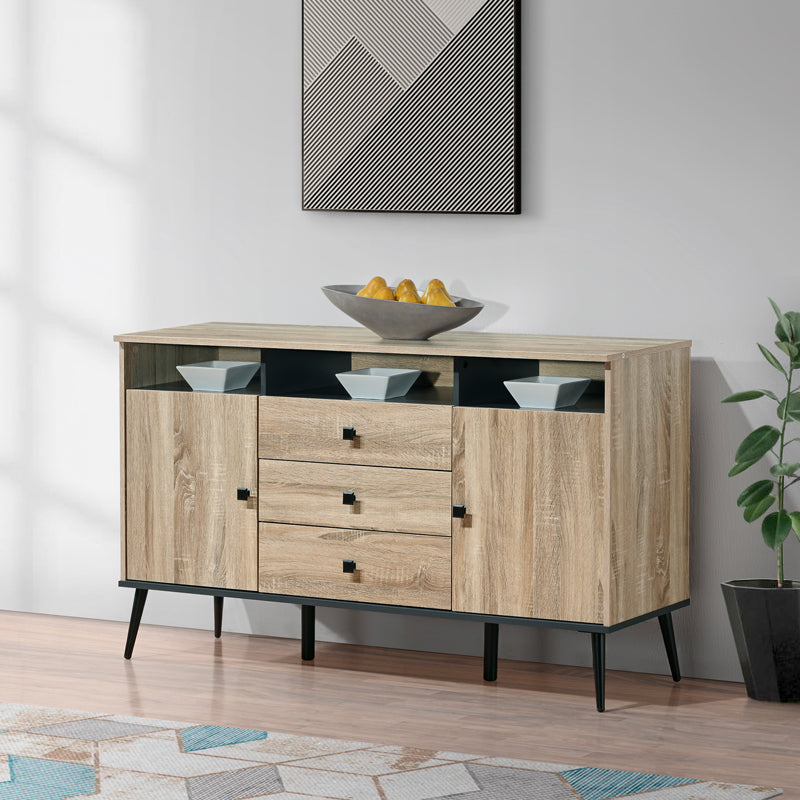 Μπουφές Zezan σε Sonoma-Ανθρακί Απόχρωση 140.5x41.5x80