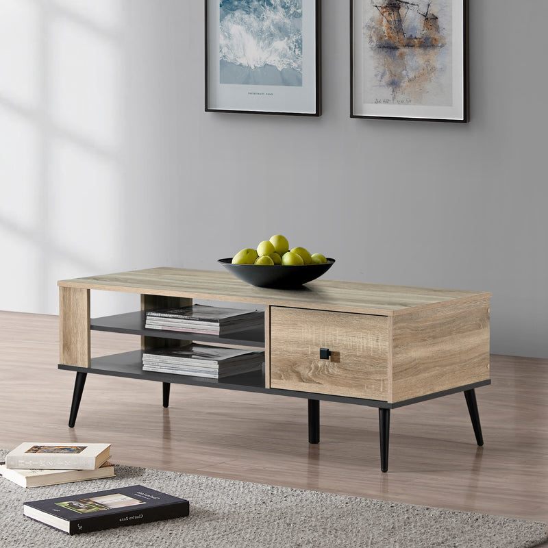 Τραπέζι Σαλονιού Zezan σε Sonoma-Ανθρακί Απόχρωση 120x51x44.5