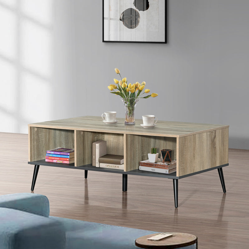 Τραπέζι Σαλονιού Zezan σε Sonoma-Ανθρακί Απόχρωση 121x60x44.5