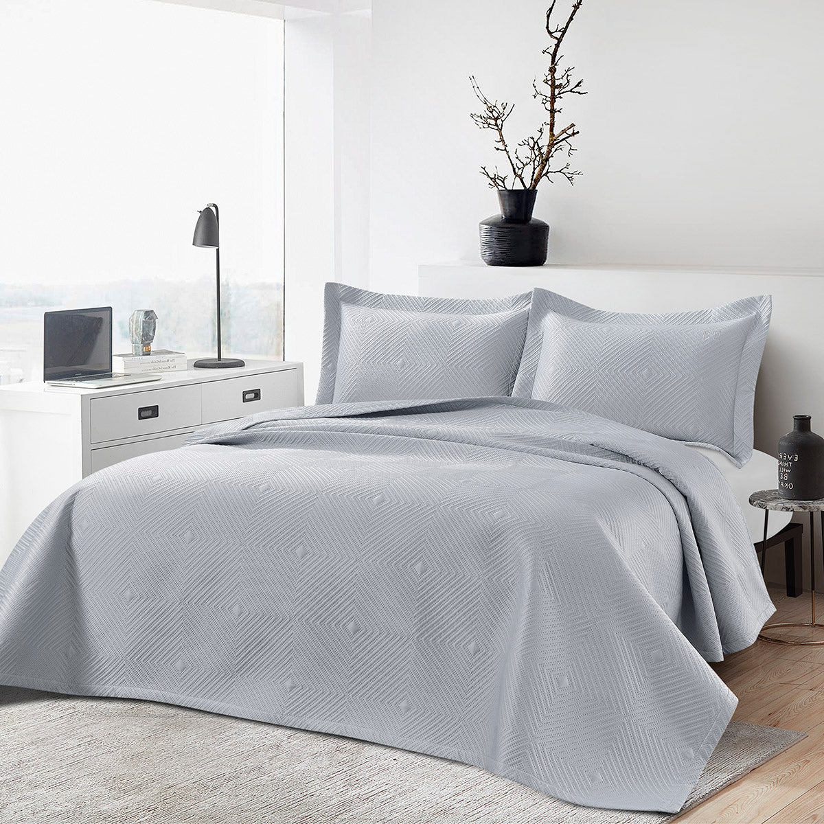 Σετ Κουβερλί Υπέρδιπλο Calirroe Art 12319 230x250εκ Γκρι