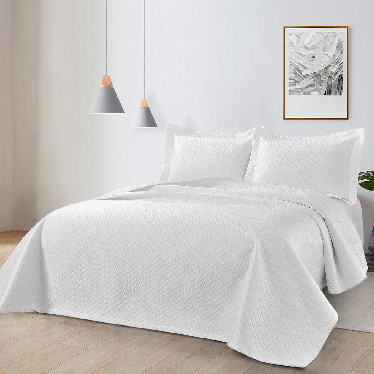 Σετ Κουβερλί Υπέρδιπλο Amelia Art 12322 230x250εκ Λευκό