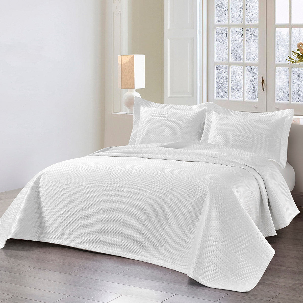 Σετ Κουβερλί Υπέρδιπλο Alisa Art 12324 230x250εκ Λευκό