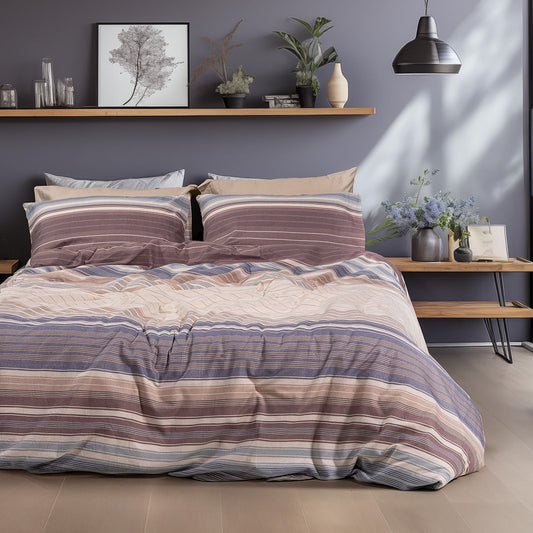 Σετ Παπλωματοθήκη Φανελένια Υπέρδιπλη Dali Art 12332 230x250εκ Μπεζ