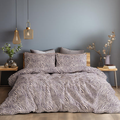 Σετ Σεντόνια Φανελένια King Size με Λάστιχο Gogh Art 12334 185x200+32εκ Μόκα