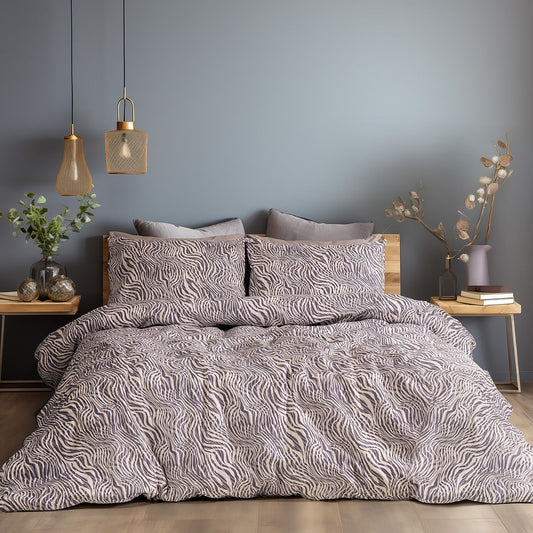 Σετ Σεντόνια Φανελένια King Size Gogh Art 12334 270x260εκ Μόκα