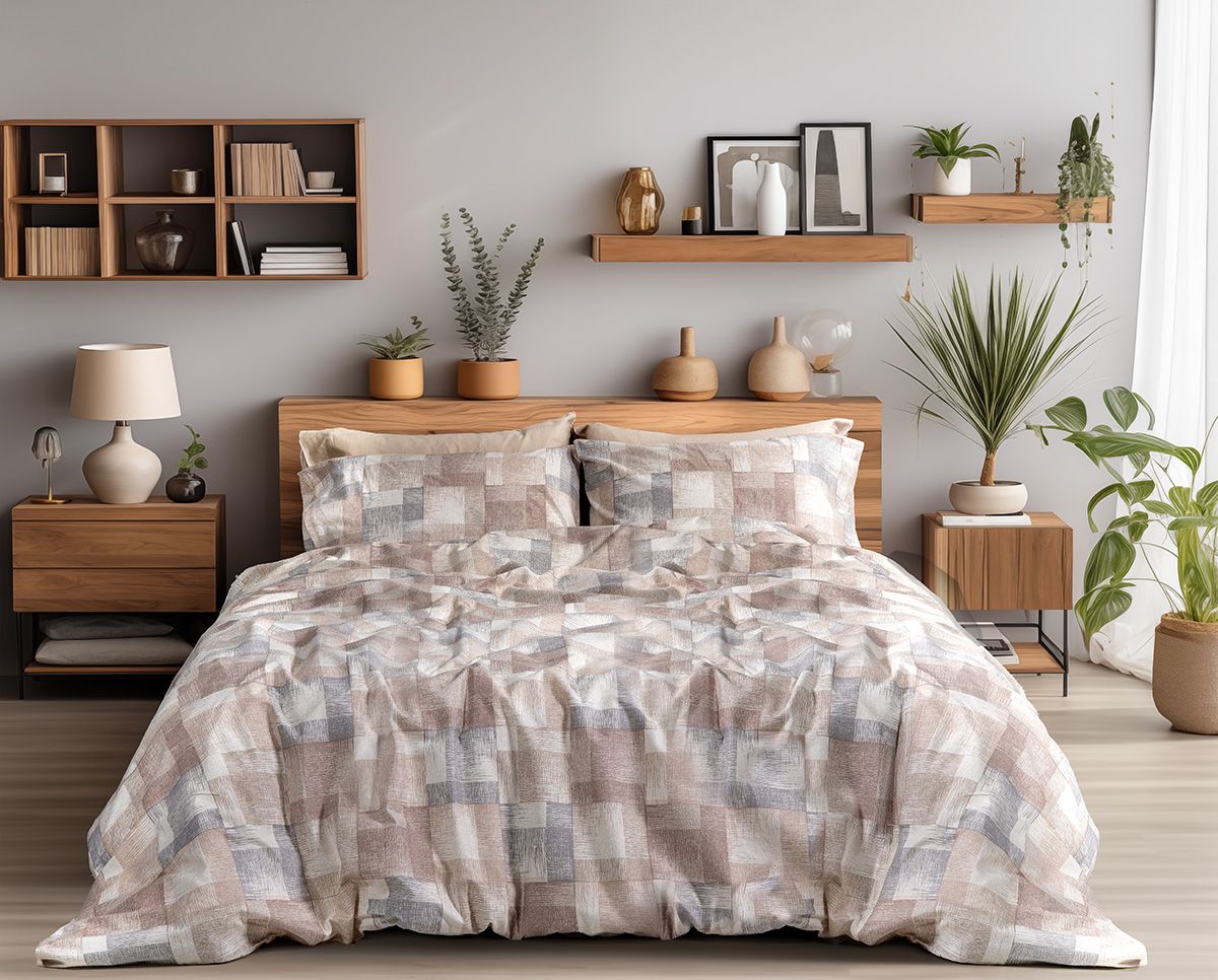 Σετ Σεντόνια Φανελένια King Size με Λάστιχο Renoir Art 12338 185x200+32εκ Μπεζ