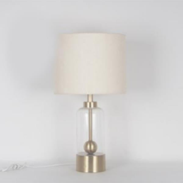 ΕΠΙΤΡΑΠΕΖΙΟ ΦΩΤΙΣΤΙΚΟ ΜΕ ΥΦΑΣΜΑΤΙΝΟ ΚΑΠΕΛΟ ΜΕΤΑΛΛΟ-ΓΥΑΛΙ ΧΡΥΣΟ-ΕΚΡΟΥ 26x26x47