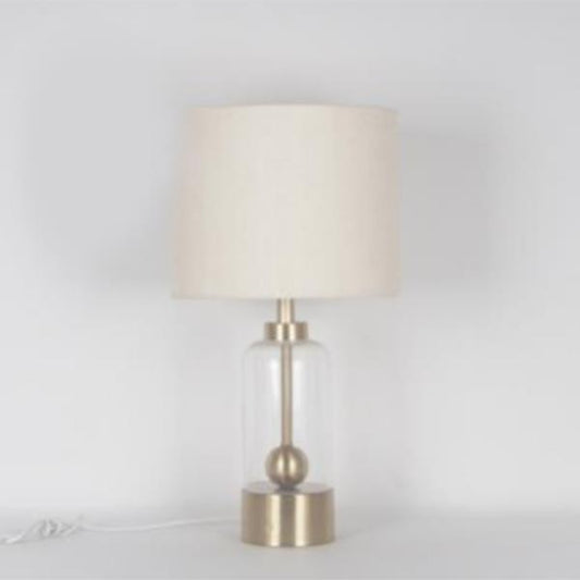 ΕΠΙΤΡΑΠΕΖΙΟ ΦΩΤΙΣΤΙΚΟ ΜΕ ΥΦΑΣΜΑΤΙΝΟ ΚΑΠΕΛΟ ΜΕΤΑΛΛΟ-ΓΥΑΛΙ ΧΡΥΣΟ-ΕΚΡΟΥ 26x26x47