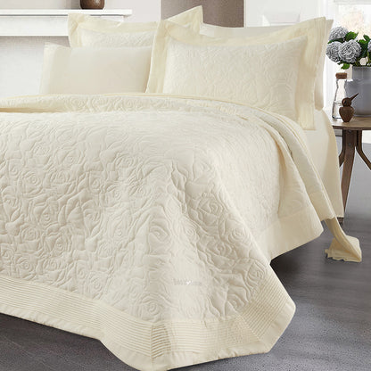 Σετ Κουβερλί Υπέρδιπλο Rose Art 12500 230x250εκ Εκρού