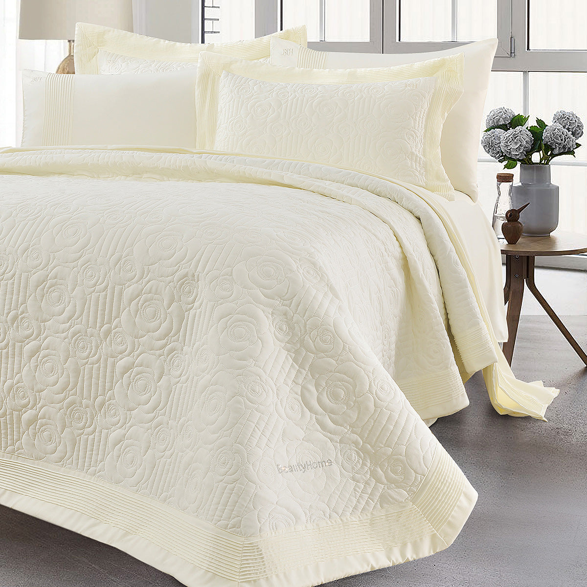 Σετ Κουβερλί Υπέρδιπλο Eros Art 12501 230x250εκ Εκρού